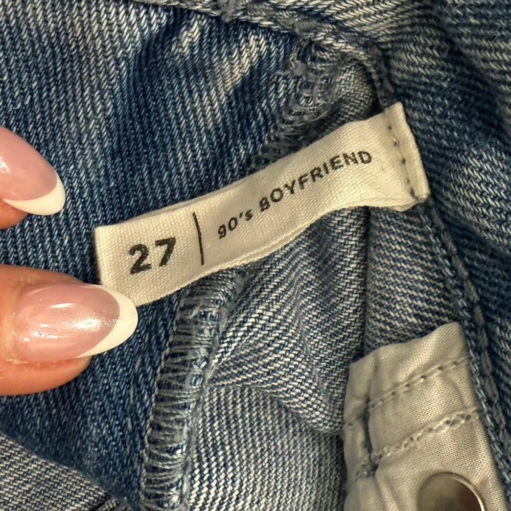 Pacsun 90s Butterfly Patch Light Wash Blue High Rise Straight Leg Jeans size 27 - Picture 6 of 12